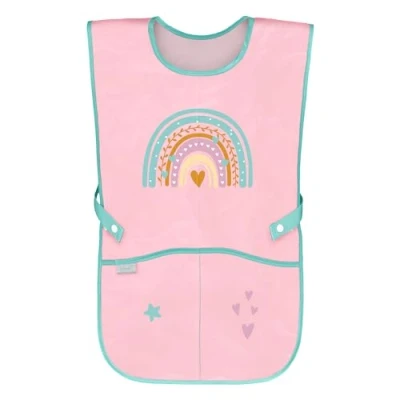 Abbildung von Baagl Kinderschürze Mädchen Jungen Kochschürze Kinder, Schürze Malschürze Bastelschürze für Kinder (Regenbogen Rosa)