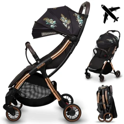 Abbildung von LIONELO Julie One Buggy Kinderwagen bis 22 kg, verstellbare Rückenlehne und Fußstütze, Moskitonetz, Beinwärmer, Getränkehalter Transporttasche, zusammenklappbar