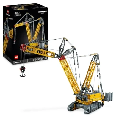 Abbildung von LEGO Technic Liebherr LR 13000 Raupenkran Set, Baue das ultimative ferngesteuerte Baufahrzeug Modell mit Control+ App, Kran Windensystem und Wippausleger, großer Modellbausatz für Erwachsene 42146