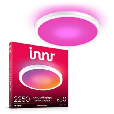 Abbildung von innr Smart LED Deckenlampe, Zigbee, funktioniert mit Hue*, Alexa (Bridge erforderlich), White &amp; Color, Deckenleuchte Wohnzimmer, RGB Lampe Dimmbar, 30cm, 2250 Lumen