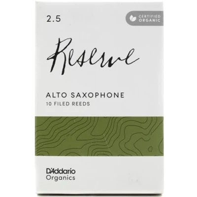 Abbildung von D&#039;Addario Organisch Reserve Alto Saxophon Stimmzungen Saxophonrohre Das erste und einzige Bio Schilfrohr 2.5 Stärke, 10 Packung