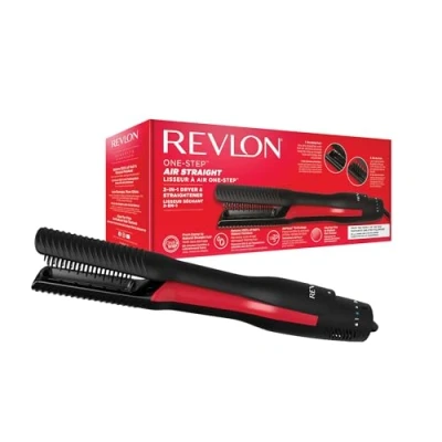 Abbildung von Revlon One Step Air Straight 2 in 1 Trockner und Luftglätter Trocknen Glätten mit warmer Luft ohne extreme Hitze, beheizten Zähnen Platten Arganöl Infusion RVDR5330E