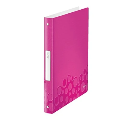 Abbildung von Leitz 42580023 Ringbuch WOW, A4, PP, 4 Ringe, 25 mm, pink metallic
