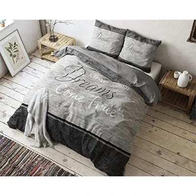 Abbildung von Sleeptime Bettwäsche 4teilig 100% Baumwolle True Dreams, 135cm x 200cm, Reißverschluss, Mit 2 Kissenbezüge 80cm