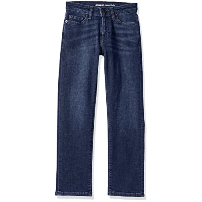 Abbildung von Amazon Essentials Jungen Gerade geschnittene Jeans in normaler Passform, Dunkle Waschung, 10 Jahre