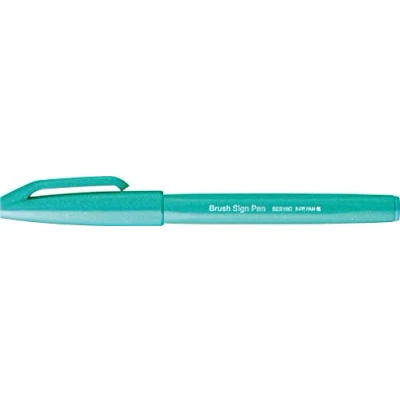 Abbildung von Pentel SES15C D4X Brush Sign Pen smaragdgrün, Faserschreiber, pinselähnliche Spitze, 1 Stück