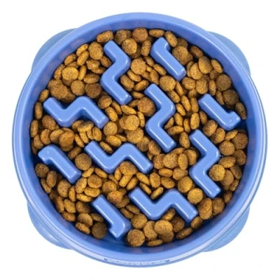 Abbildung von Outward Hound Fun Feeder Slo Bowl Slow Hundenapf Anti Schlucken Interaktive Medium Blau