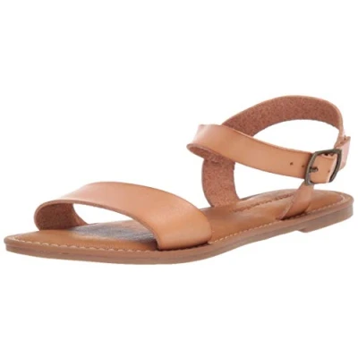 Abbildung von Amazon Essentials Damen Sandale mit Zwei Riemen und Schnalle, Natürlich, 41 EU