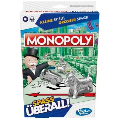 Abbildung von Monopoly Kompakt, portables Spiel für 24 Spieler, Reisespiel Kinder, Spaß überall