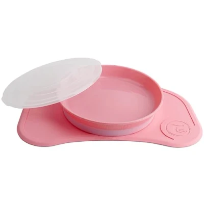 Abbildung von Twistshake Click Mat Mini 31x17 cm Tischset und Versiegelt Kinder Teller mit PP Silikon für Baby Essen, Geshirr zum Babynahrung Hochstuhl, BPA Frei, ab 6 Monaten, Pastellrosa