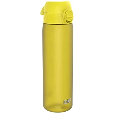 Abbildung von Ion8 Trinkflasche, 500 ml, Auslaufsicher, Einhandöffnung, Sichere Verriegelung, Spülmaschinenfest, BPA frei, Tragegriff, Klappdeckel, Leicht zu Reinigen, Klimaneutral, Gelb