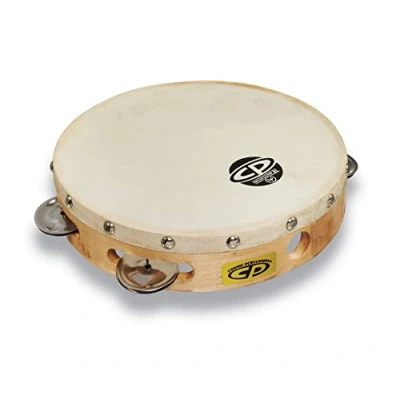 Abbildung von LP Latin Percussion LP861302 CP Wood Tambourin Holz 8&quot; einreihig mit Fell CP378