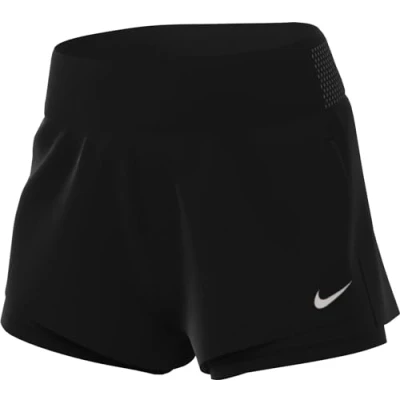 Abbildung von Nike Performance W NK RUN DF MR 3IN 2N1 Short kurze Sporthose, Damen, Größe: Large, Black/reflective silver