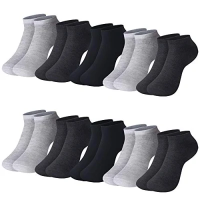 Abbildung von L&amp;K II 12 Paar Damen Sneaker Socken Füßlinge mehrfabrig mit verschiedene Muster 2301 N Weiß 39 42
