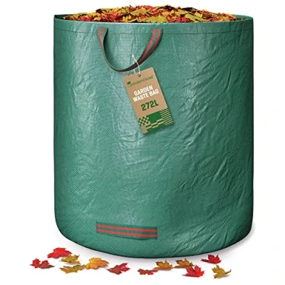 Abbildung von GardenGloss 1x Gartenabfallsack mit Griffen 272L Gartensack Laubsack UV Stabil und Wasserabweisend Wiederverwendbare Stabile Gartensäcke