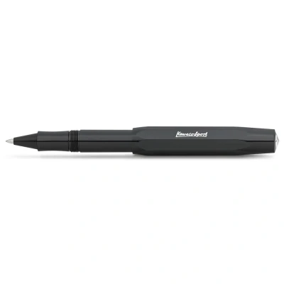Abbildung von Kaweco Skyline Sport Schwarz Gel / Kugelschreiber inklusive 0,7 mm Rollerball Tintenroller Mine für Linkshänder &amp; Rechtshänder im klassischen Design mit Keramikkugel I Gelroller 13,5 cm