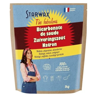 Abbildung von STARWAX Haushaltsnatron Reinigt, entfettet, neutralisiert Gerüche und lässt das Haus glänzen Unverzichtbar bei der Pflege des Hauses 100% natürlichen Ursprungs Ecocert 1 kg