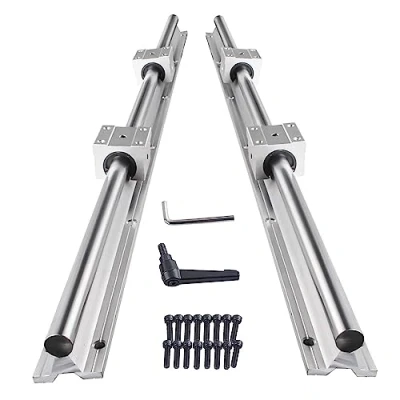 Abbildung von CNCMANS Linearführung Linearschiene 2Stück SBR16 800mm Edelstahl Führungsschiene mit 4Stück SBR16UU Linearlager Lagerblock, CNC Teile für 3D Drucker Schrittmotor (linearführung 800mm)