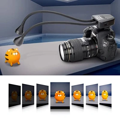 Abbildung von JJC Makro Arm Licht, LED Kamera Licht mit Integriertem Akku, 5600K 24000Lux 10 Stufen einstellbare Helligkeit Beleuchtung Cold Shoe Mount 1/4 Schraube Lampe passt Close up Fotografie