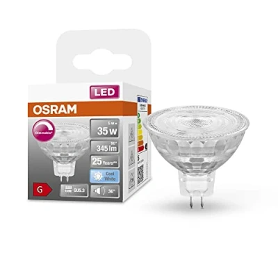 Abbildung von OSRAM Superstar Reflektorlampe für GU5.3 Sockel, klares Glas ,Kaltweiß (4000K), 345 Lumen, Ersatz herkömmliche 35W Leuchtmittel, dimmbar, 1 er Pack, Kaltweiß