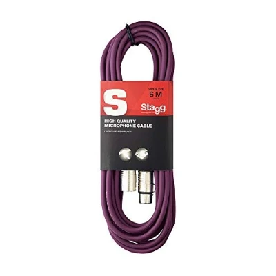 Abbildung von Stagg 6 m hochwertigen XLR auf Stecker Mikrofon Kabel violett