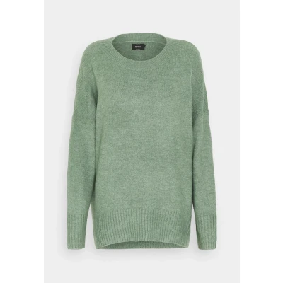 Abbildung von ONLY Damen Warmer Strick Pullover Langarm Rundhals Knitted Sweater Lockerer Stretch Jumper ONLNANJING, Farben:Grün, Größe:S