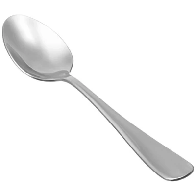 Abbildung von Amazon Basics Tafellöffel, Abgerundete Kanten, Edelstahl, 12er Pack, Silber