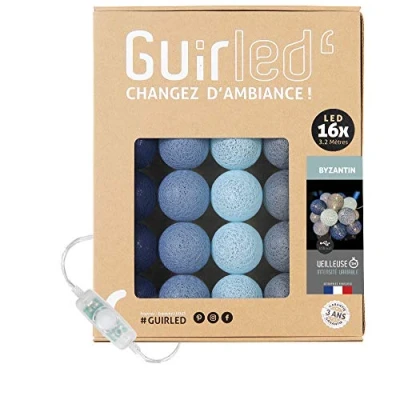 Abbildung von GuirLED LED Baumwollkugeln Lichterkette USB Baby Nachtlicht 2h Dual 2A Netzteil enthalten 3 Intensitäten 16 Kugeln 1.6m Byzantin