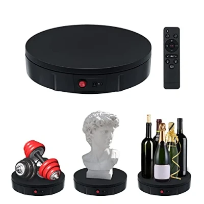 Abbildung von Mcbazel 360 Grad Elektrischer Drehteller Für Fotografie elektrisch drehbarer Drehständer Display Tisch zur Präsentation von Schmuck, Uhren, digitalen Produkten 30cm/11.8inch/100k Schwarz