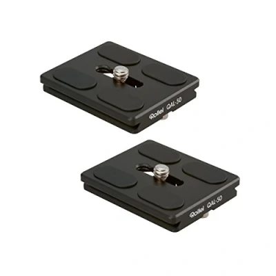 Abbildung von Rollei QAL 50 professionelle Kamera Schnellwechselplatte/Schnellverschlussplatte, Passend für alle Kameras mit 1/4 Stativgewinde und Arca Swiss kompatibel 2 er Pack