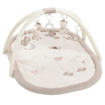 Abbildung von Fehn 3 D Activity Decke Spielbogen Peru Baby Krabbeldecke mit 5 abnehmbaren Spielzeugen zum Greifen Spieldecke für Babys und Kinder ab 0+ Monaten Krabbelmatte als Geschenk zur Geburt