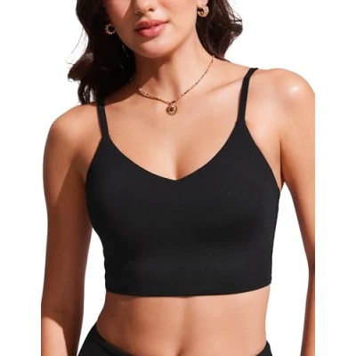 Abbildung von CRZ YOGA Damen Bikini Top Swimsuit Schnell Trocknend Padded Swim Oberteil Schwarz 42