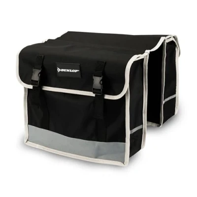 Abbildung von DUNLOP Fahrradtaschen für Gepäckträger Gepäckträgertasche mit Fluoreszierender Streifen Gepäckträgertaschen 2x13 L Wasserdichtes Fahrrad 36x30x12 cm Schwarz