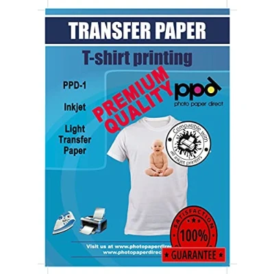 Abbildung von PPD 10xA5 Inkjet Premium Transferpapier für helles Textil, Bügeleisen und Transferpresse 501 10