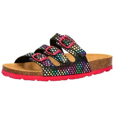 Abbildung von Lico Mädchen Bioline Starline Hausschuh, schwarz/bunt, 30 EU
