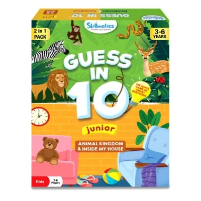 Abbildung von Skillmatics Kartenspiel: Guess in 10 Junior Animals &amp; Inside My House Combo Geschenke, super lustig pädagogisch für Kinder im Alter von 36 Jahren