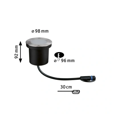 Abbildung von Paulmann 94716 Plug &amp; Shine LED Außenleuchte Bodeneinbauleuchte Floor insektenfreundlich IP67 2200K 4,5W Anthrazit rund Goldlicht Metall