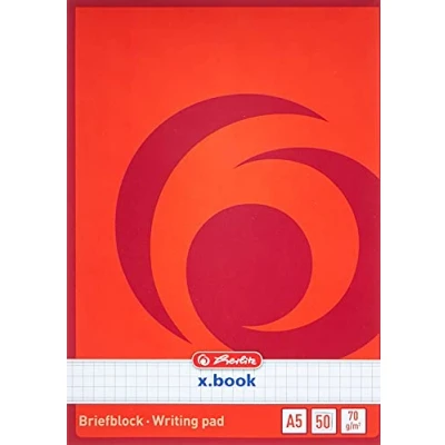 Abbildung von Herlitz 717538 Notizblock A5, kariert, 50 Blatt, weiß, rot