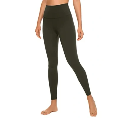 Abbildung von CRZ Yoga Butterluxe Damen High Waist Sport Leggings Blickdicht Leggins Sporthose Workout Gym Yogahose 64cm Olivgrun 34