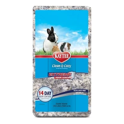 Abbildung von Kaytee Clean &amp; Cozy Streu für kleine Haustiere wie Mäuse, Rennmäuse, Nagetiere, Hamster, Kaninchen, Extremer Geruchskontrolle saugfähige Papierstreu, 99, 9 % staubfrei, 24.6L