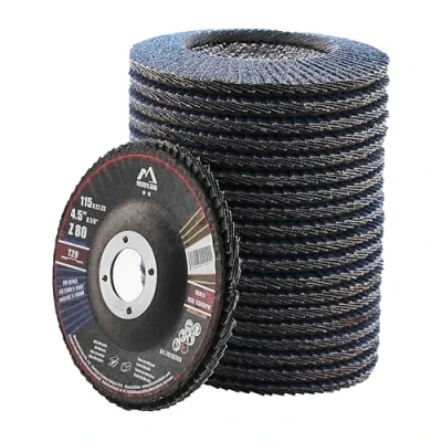 Abbildung von Merryland Fächerscheibe 115 Metall Edelstahl Stahl für Winkelschleifer, 115mm 80K T29 Lamellenscheibe Zirkonkorund Blau Schleifmopteller 20 Stück, Craft Line FC1107414