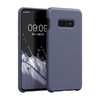 Abbildung von kwmobile Hülle kompatibel mit Samsung Galaxy S10e Silikon Handy Case Handyhülle weiche Oberfläche kabelloses Laden Lavendelgrau