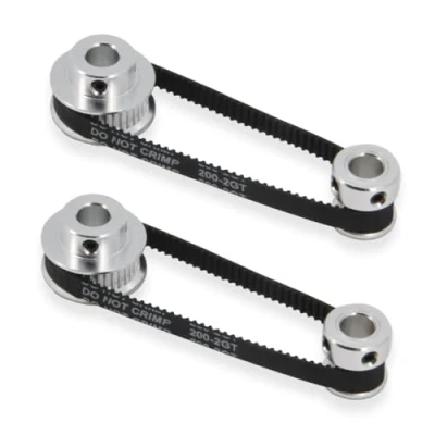 Abbildung von TUZUK 2 teiliges Set GT2 Synchronrad 20 und 36 Zähne, 8 mm Bohrung, Aluminium Zahnriemenscheibe mit Stück Länge, 200 Breite, 6 Riemen (20 36T 8B 6)