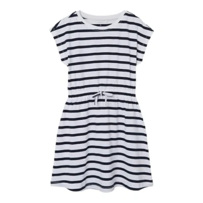 Abbildung von NAME IT Girl&#039;s NKFMIE SS Dress NOOS Kleid, Dark Sapphire/Stripes:Y/D Stripes, 140