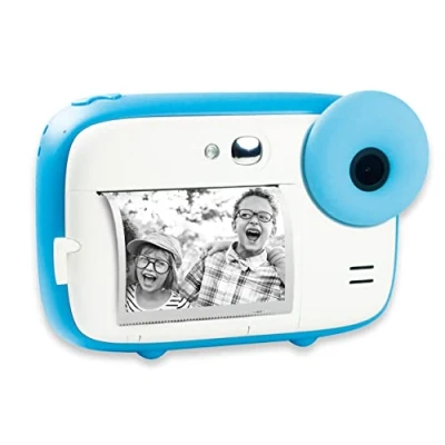Abbildung von AGFA Photo Realikids Instant Cam Sofortbildkamera für Kinder, Foto/Video, 2,4 Zoll LCD Display, Micro SD Port, Lithium Akku, Selfie Spiegel und Fotofilter Blau