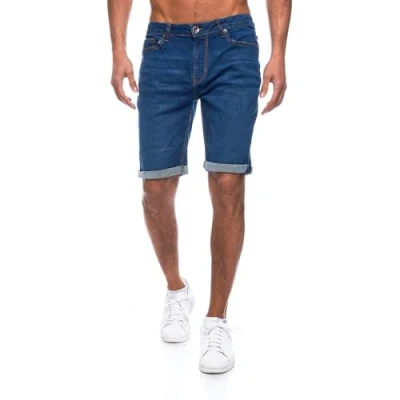 Abbildung von JEEL Herren Kurze Hosen Slim Fit Jeans Shorts 5 Pocket Style Stretch Hose für Männer Basic Washed 3 Blau 32W