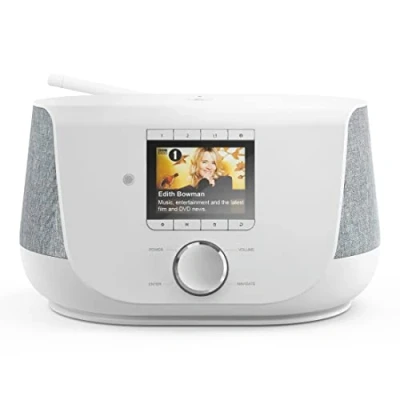 Abbildung von Hama DAB+ Digitalradio Internetradio (Smart Radio mit 2 Wege Lautsprecher &amp; Handy Ladefunktion, WLAN/DAB/DAB+/FM, Bluetooth/Spotify Streaming, Stationstasten, Wecker, App) Internet weiß