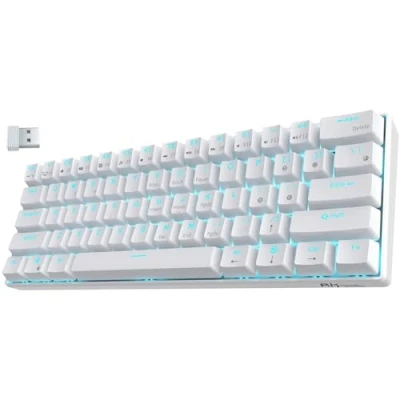 Abbildung von RK ROYAL KLUDGE RK61 US 2.4Ghz Kabellose/Bluetooth/Verkabelte 60% Mechanische Tastatur, 61 Tasten kompakte Hot Swappable Braune Schalter Gaming Tastatur mit Software für Windows/Mac/Android