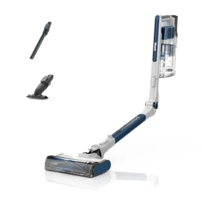 Abbildung von Shark PowerPro Akku Staubsauger, FloorDetect Techologie, Anti Hair Wrap, Allergen, leicht, flexibel, Handstaubsauger Modus, 50 Min. Laufzeit, XL Staubbehälter, Marineblau Metallic IZ380EU