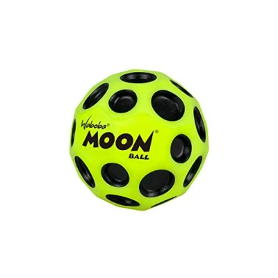 Abbildung von Waboba Moon Ball am Höchsten Springender Gummiball Patentiertes Original Design Ballkrater Erzeugen beim Aufprall ein knallendes Geräusch Leicht Greifbar Flummies für Kinder GELB 65 mm